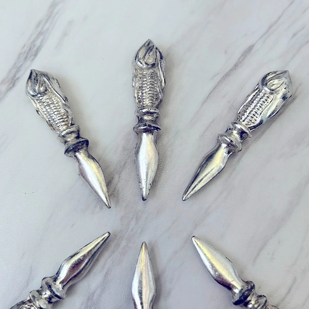 Silver Corn Cob Holders Set